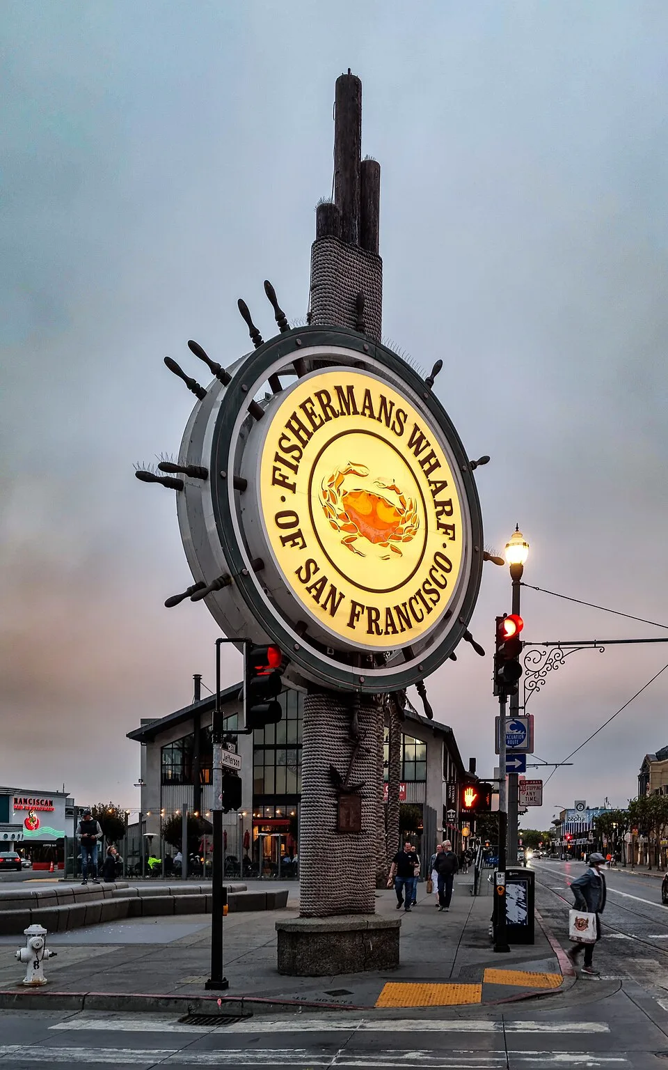 Fisherman’s Wharf Sign in the evening light, San Francisco, California, USA